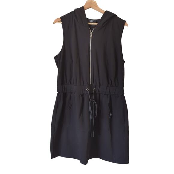 CCX City Chic Athletic Dress Womens 12 Sporty Hooded Sleeveless Zip Cinch Summer - Picture 1 of 7
